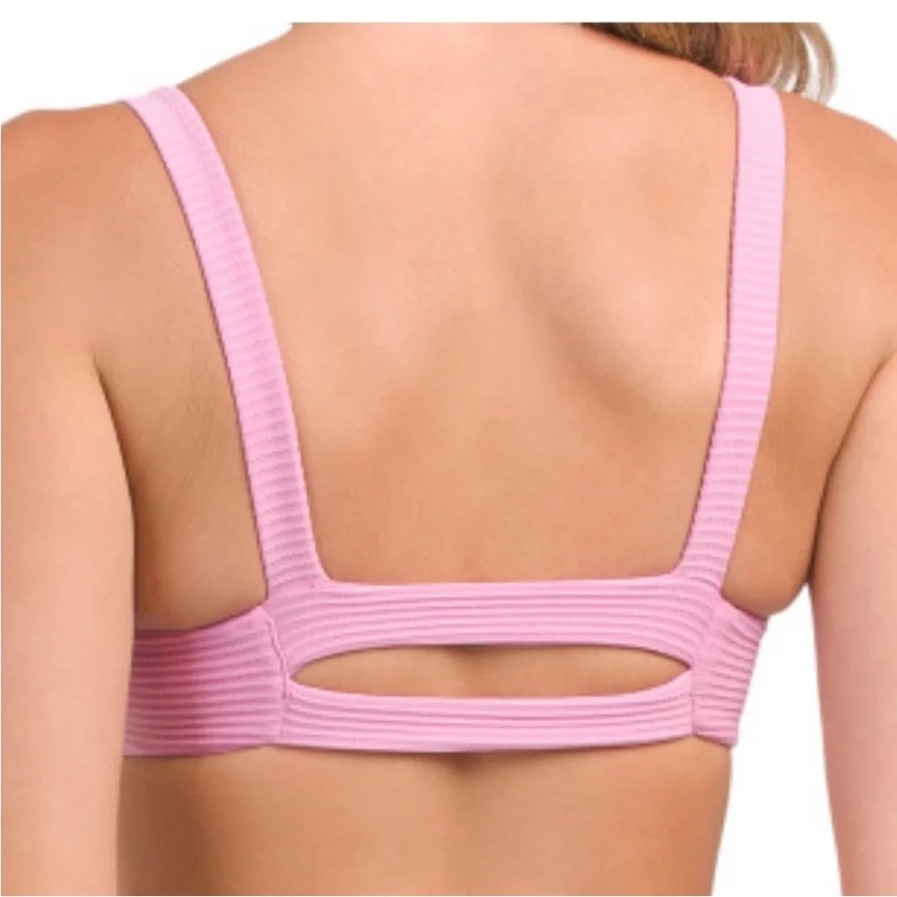 NWT L*SPACE Jess/Desi Ribbed Two-piece Bikini Set | rosebud pink | revolve